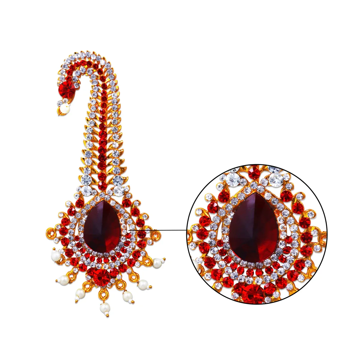 Stone Kireedam - 5 x 2.5 Inches | Thura Crown/ Stone Mukut for Deity - Image 2