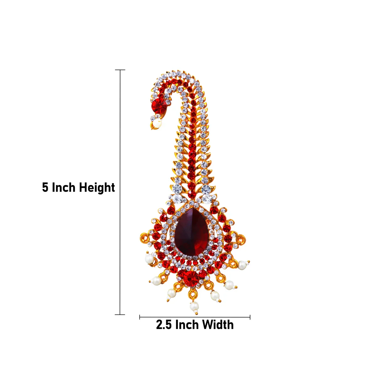 Stone Kireedam - 5 x 2.5 Inches | Thura Crown/ Stone Mukut for Deity - Image 3