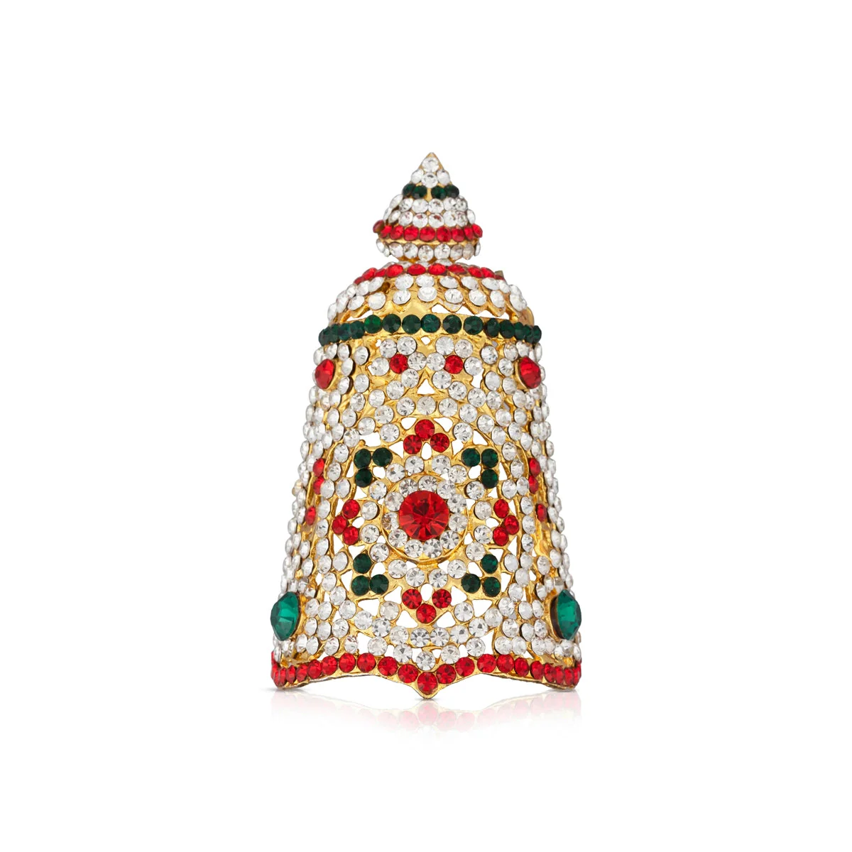 Stone Kireedam - 6.25 x 6 Inches | Half Mukut/ Crown/ Stone Jewellery for Deity