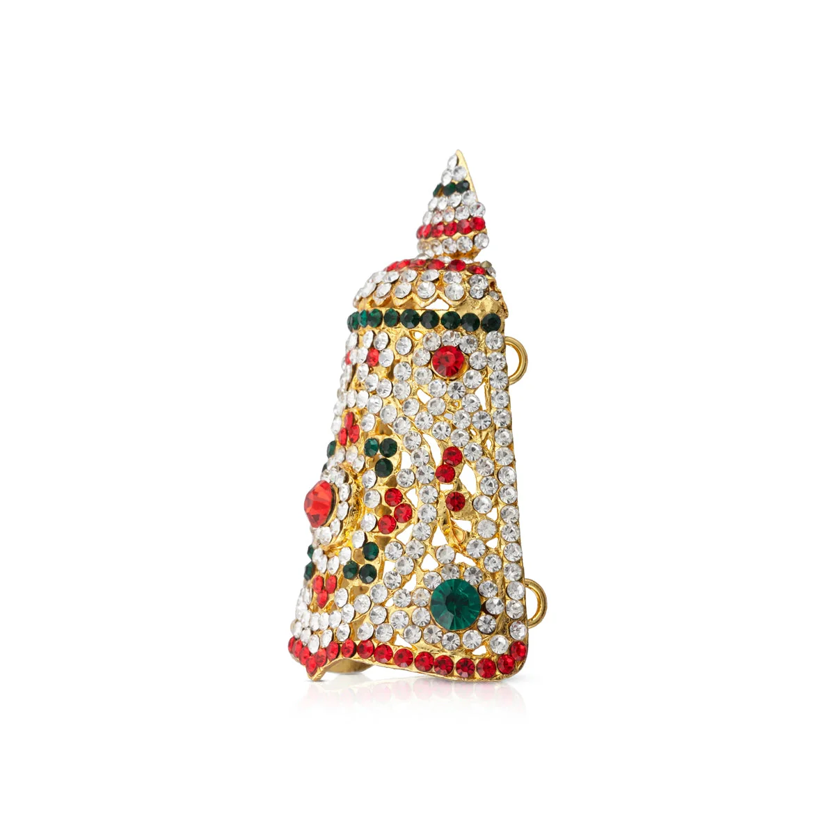 Stone Kireedam - 6.25 x 6 Inches | Half Mukut/ Crown/ Stone Jewellery for Deity - Image 2