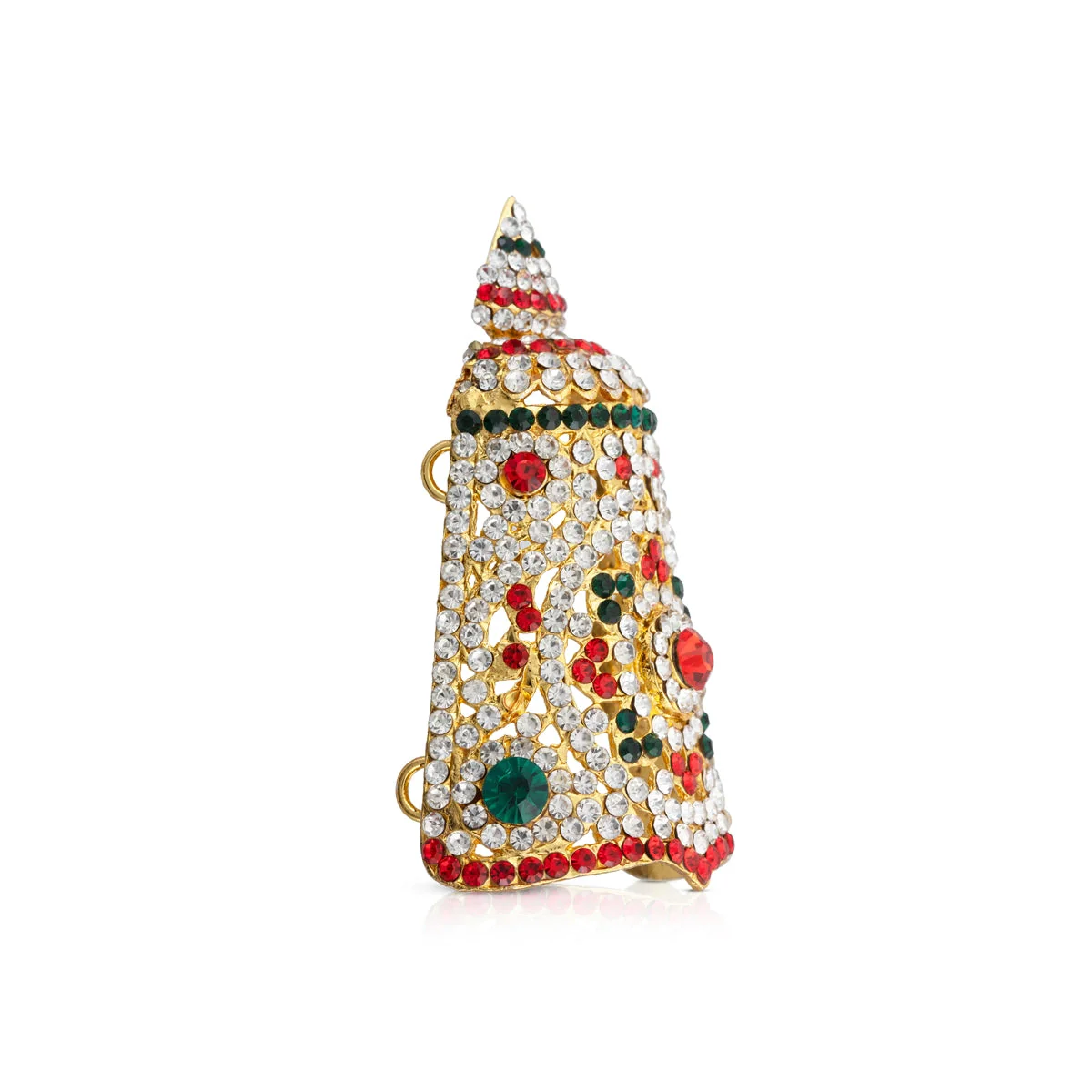 Stone Kireedam - 6.25 x 6 Inches | Half Mukut/ Crown/ Stone Jewellery for Deity - Image 3