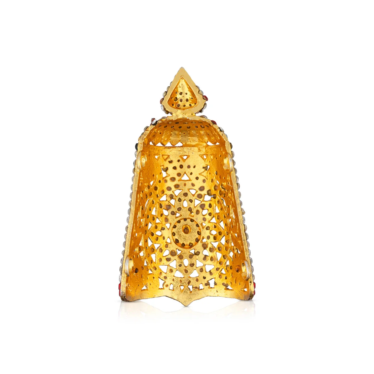 Stone Kireedam - 6.25 x 6 Inches | Half Mukut/ Crown/ Stone Jewellery for Deity - Image 5