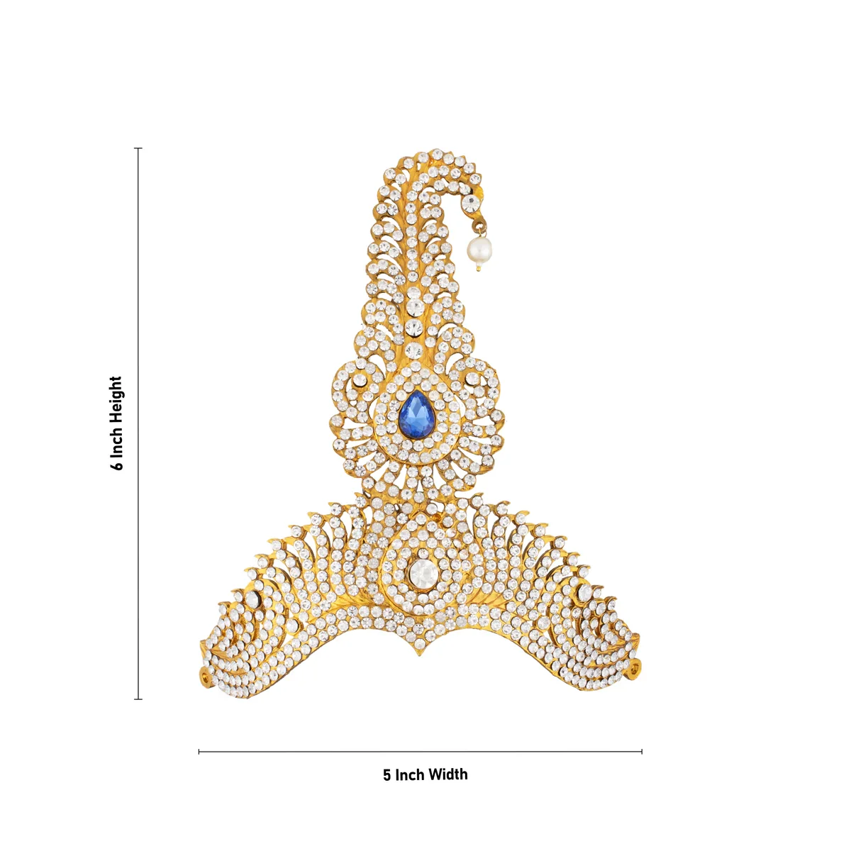 Stone Kireedam - 6 x 5 Inches | Thura Crown/ Stone Mukut for Deity - Image 3