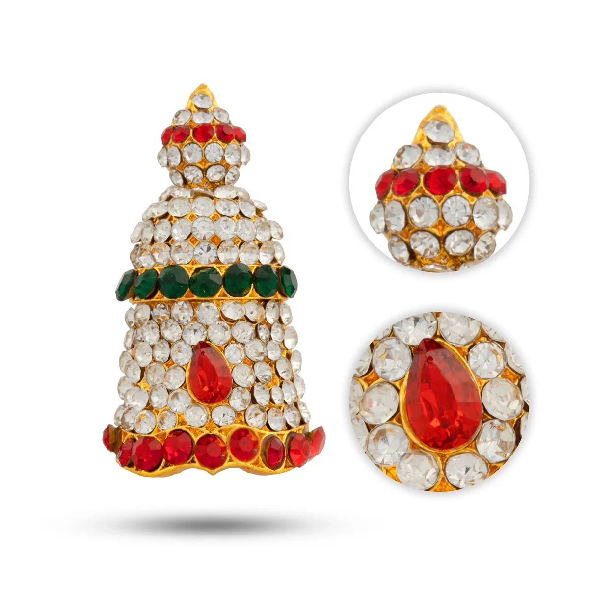 Stone Kireetam - 1.5 x 0.75 Inches | Half Crown/ Kiritam/ Mukut/ Jewellery for Deity - Image 3