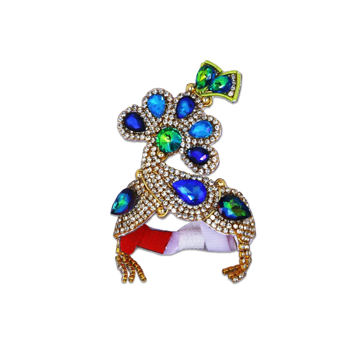 Stone Mala & Stone Kireedam Set - 3.5 x 2.5 Inches | Stone Jewellery for Deity Decor - Image 2