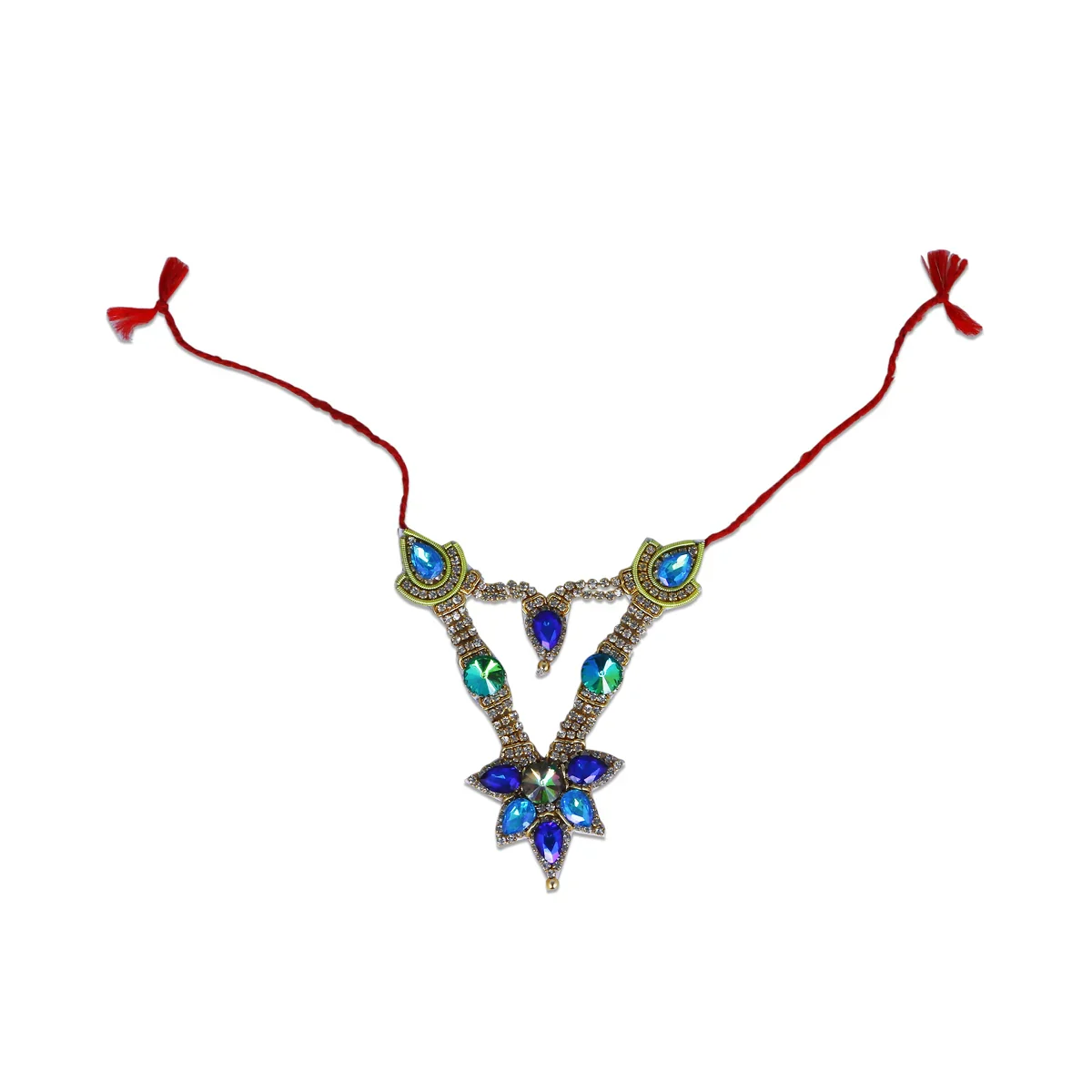 Stone Mala & Stone Kireedam Set - 3.5 x 2.5 Inches | Stone Jewellery for Deity Decor - Image 5
