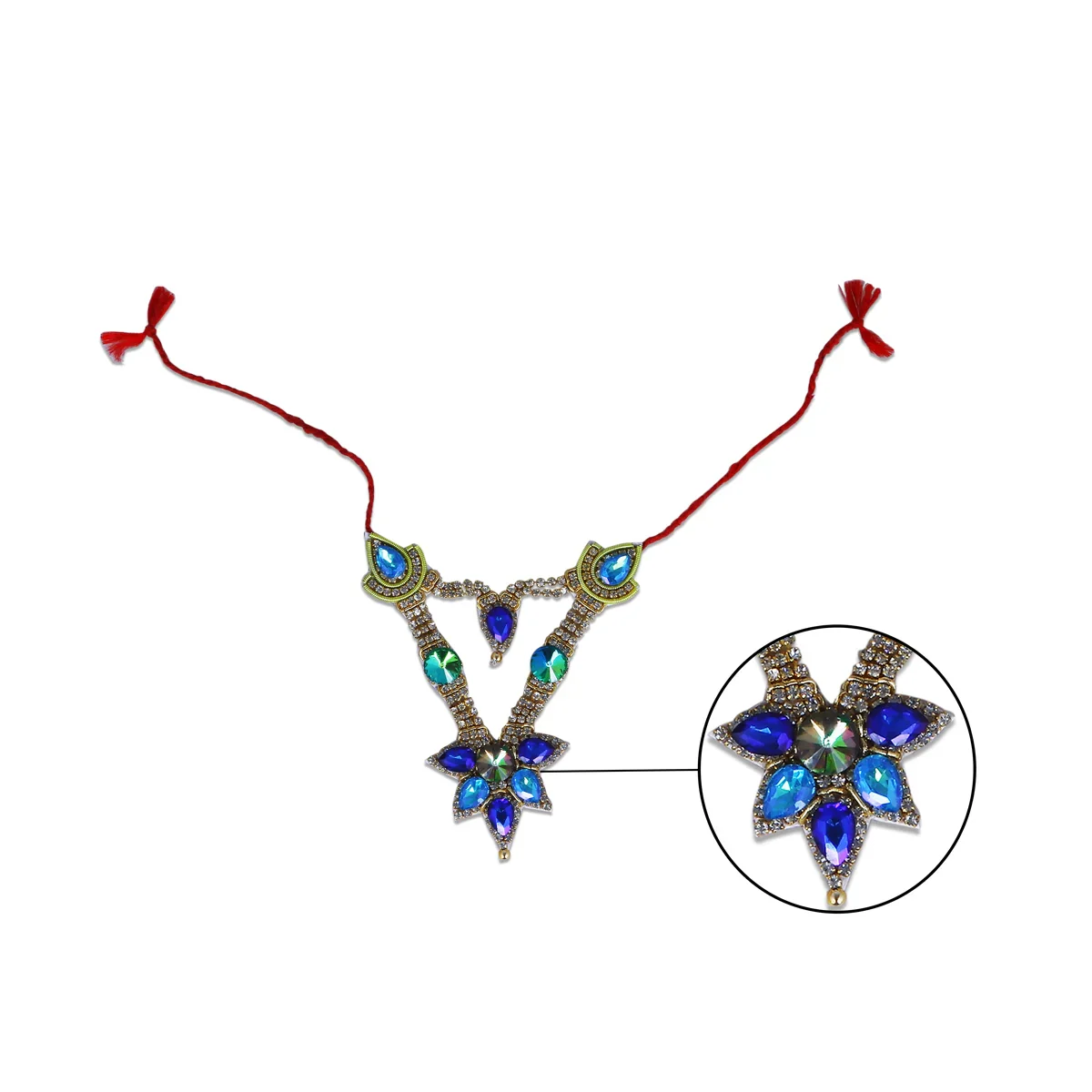 Stone Mala & Stone Kireedam Set - 3.5 x 2.5 Inches | Stone Jewellery for Deity Decor - Image 6