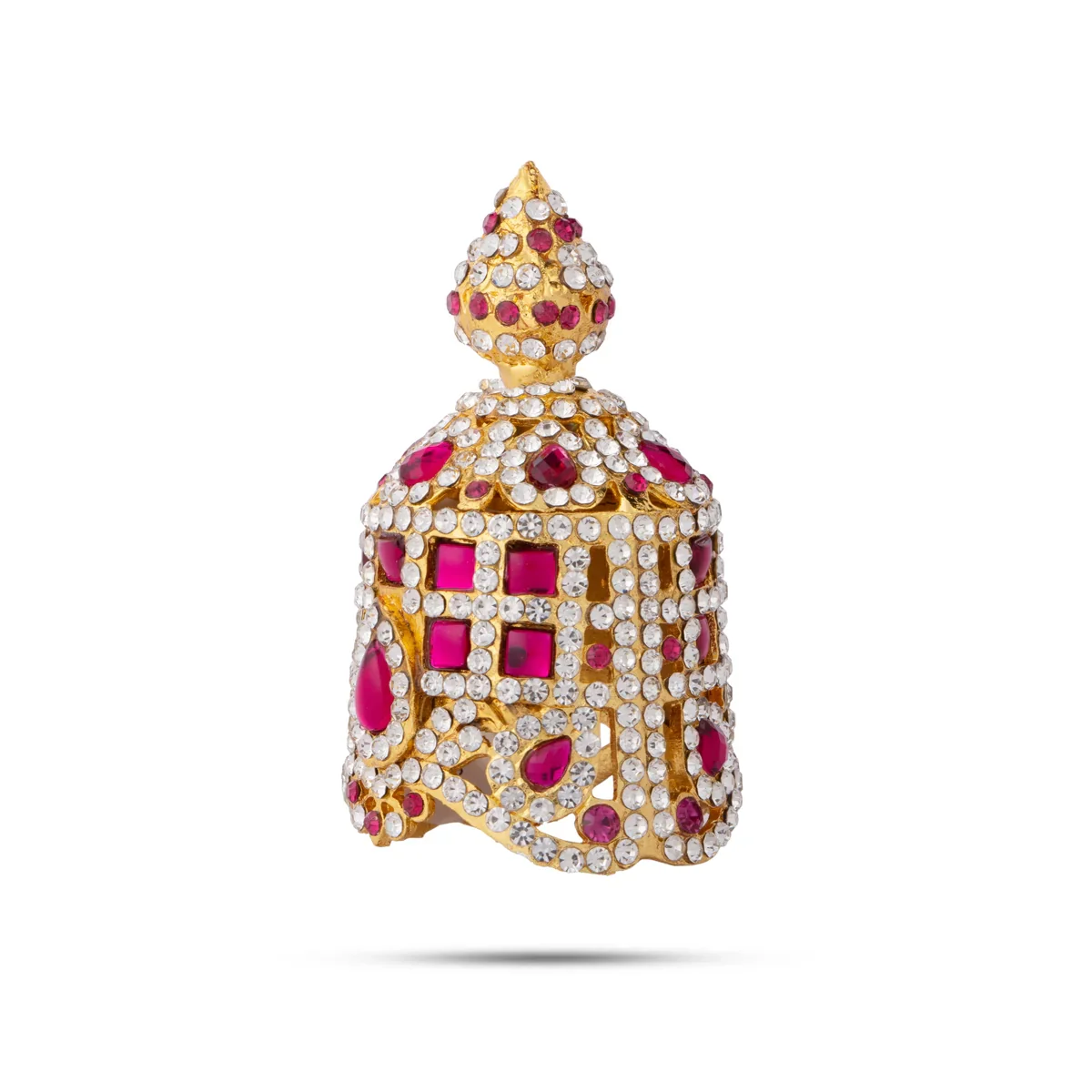 Stone Mukut - 3 x 2 Inches | Kiritam/ Crown/ Kireetam for Deity - Image 2