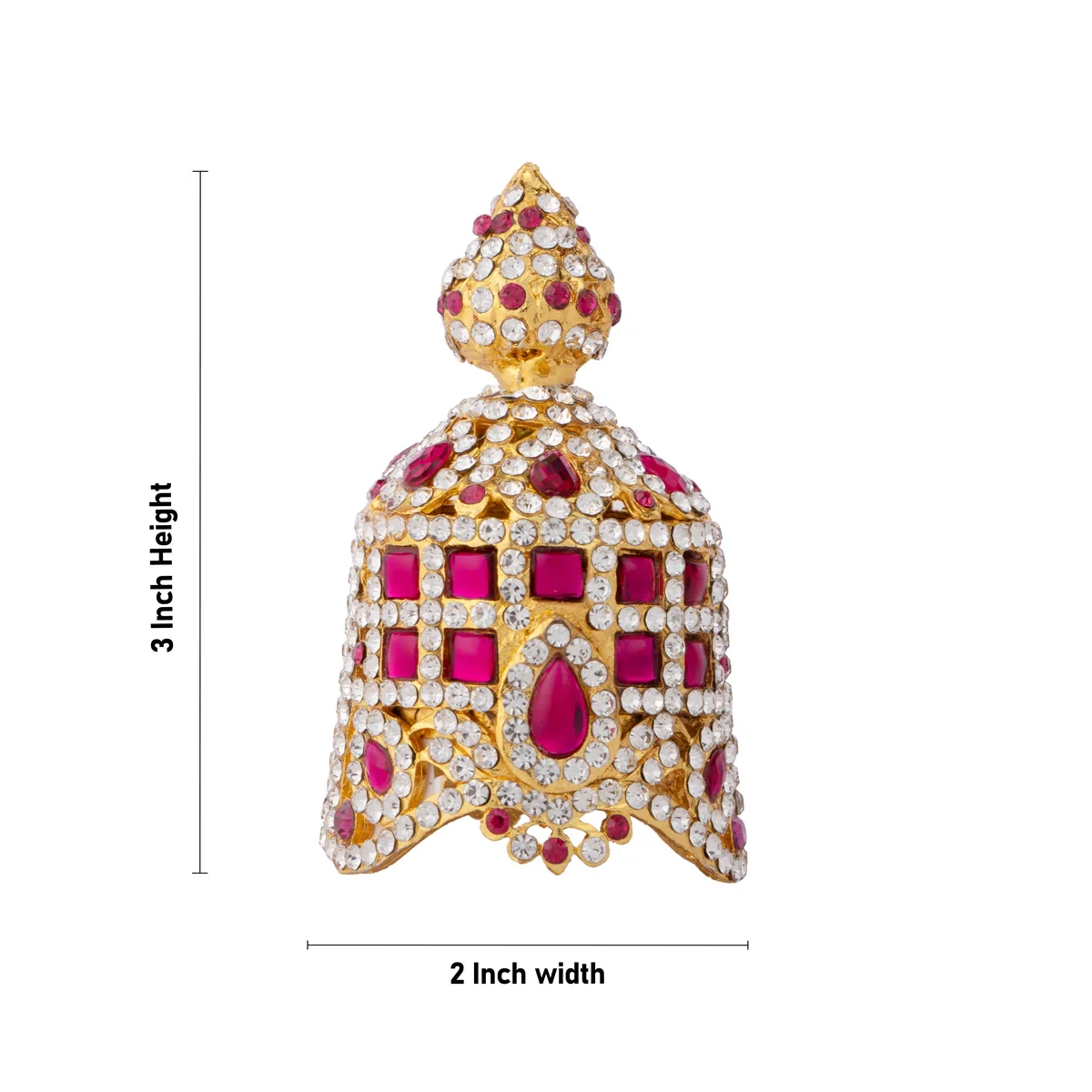 Stone Mukut - 3 x 2 Inches | Kiritam/ Crown/ Kireetam for Deity - Image 4