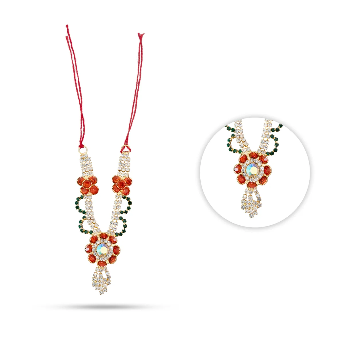 Stone Necklace - 1.5 Inches | Artificial Jewelry/ Stone Jewellery for Deity - Image 4