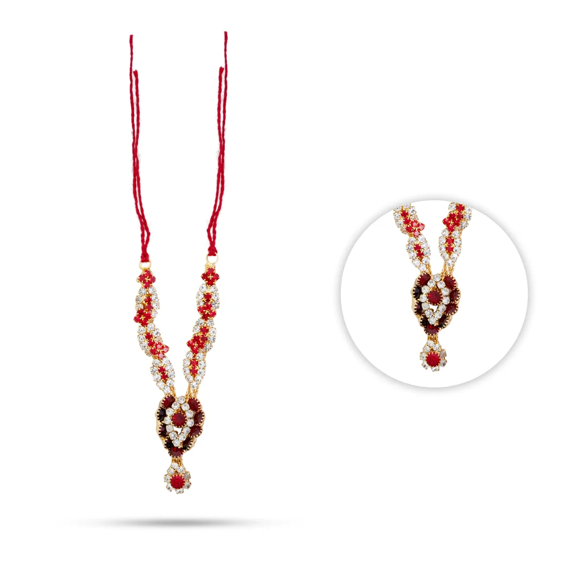 Stone Necklace - 1.5 Inches | Artificial Jewelry/ Stone Jewellery for Deity - Image 5