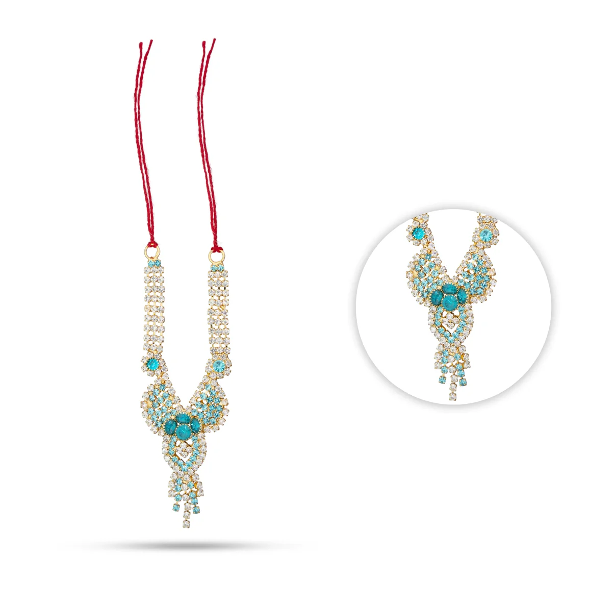 Stone Necklace - 1.5 Inches | Artificial Jewelry/ Stone Jewellery for Deity - Image 6
