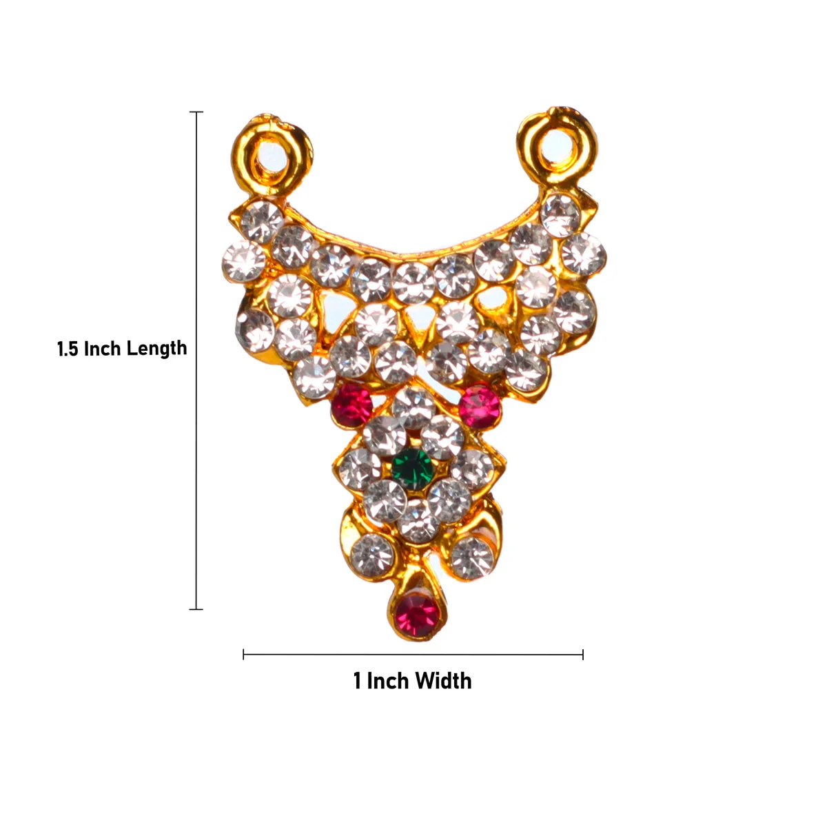 Stone Necklace - 1.5 X 1 Inches | Artificial Jewellery/ Multicolour Stone Jewelry For Deity - Image 2