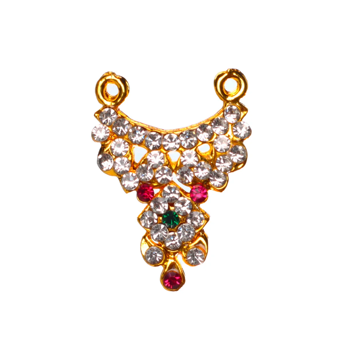 Stone Necklace - 1.5 X 1 Inches | Artificial Jewellery/ Multicolour Stone Jewelry For Deity - Image 3