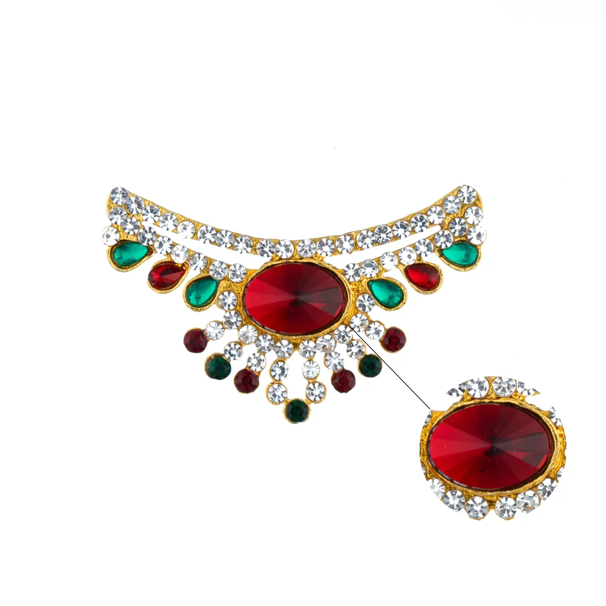 Stone Necklace - 1.75 Inches| Deity Necklace/ Multicolour Stone Jewellery for Deity - Image 2