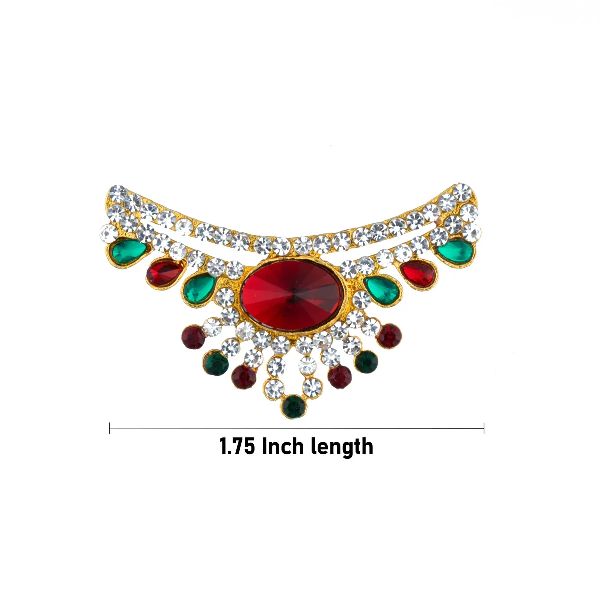 Stone Necklace - 1.75 Inches| Deity Necklace/ Multicolour Stone Jewellery for Deity - Image 3