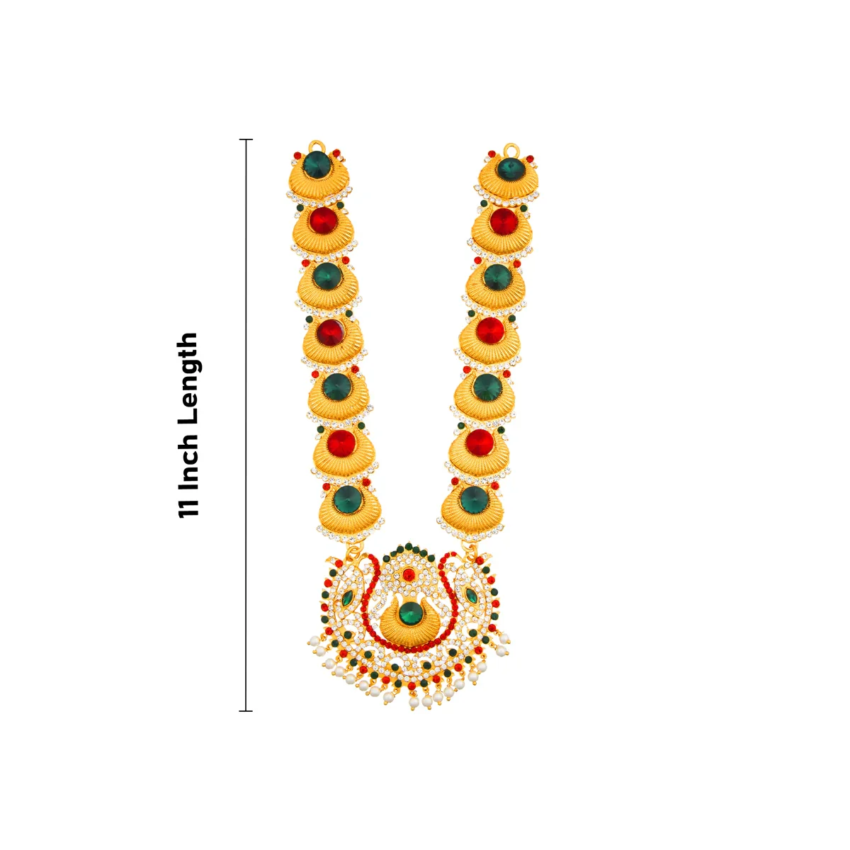 Stone Necklace - 11 Inches| Stone Haram/ Multicolour Stone Jewellery for Deity - Image 4