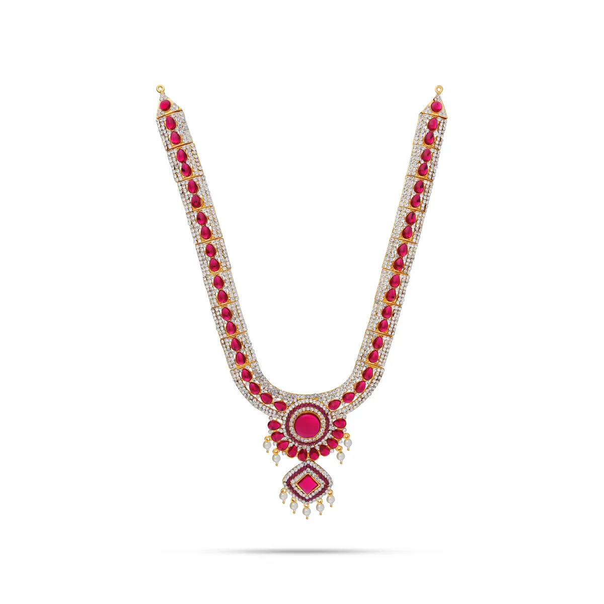 Stone Necklace - 13.5 Inches | Multicolour Stone Jewellery/ Artificial Jewelry for Deity Decor - Image 3