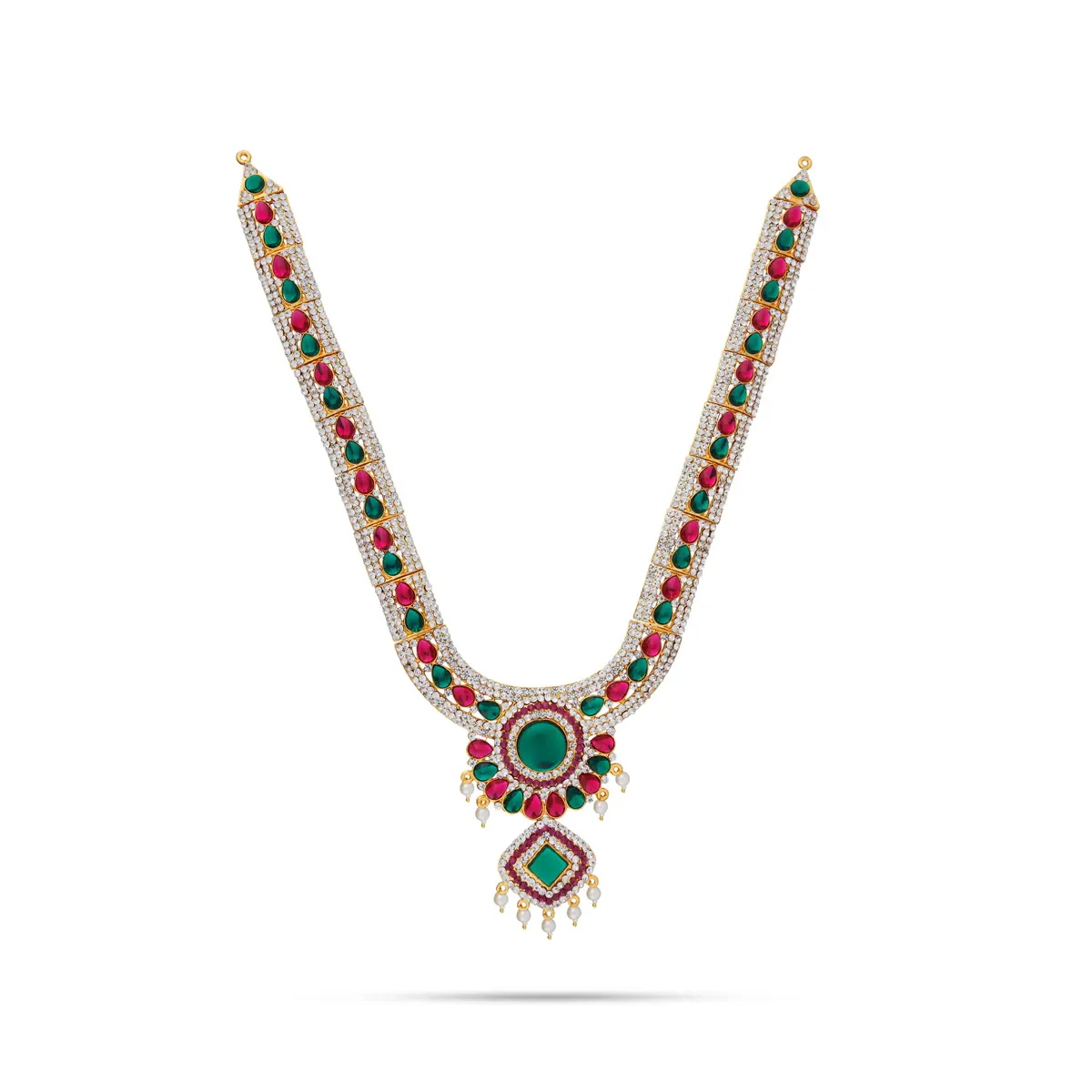 Stone Necklace - 13.5 Inches | Multicolour Stone Jewellery/ Artificial Jewelry for Deity Decor - Image 6