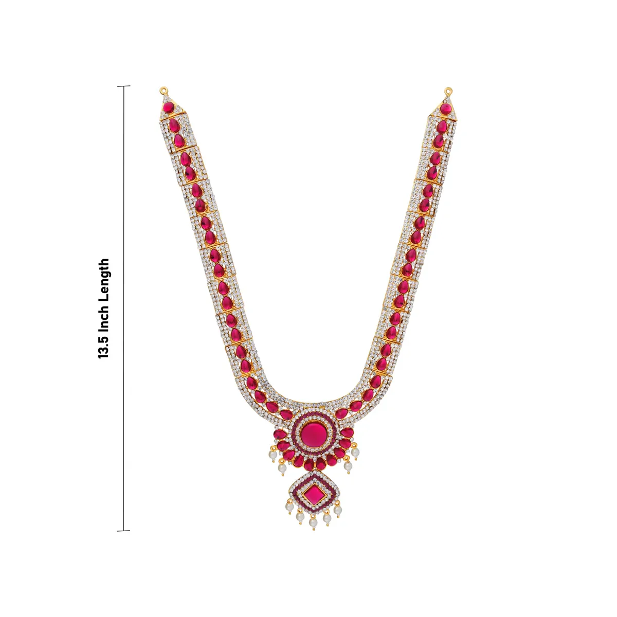 Stone Necklace - 13.5 Inches | Multicolour Stone Jewellery/ Artificial Jewelry for Deity Decor - Image 7