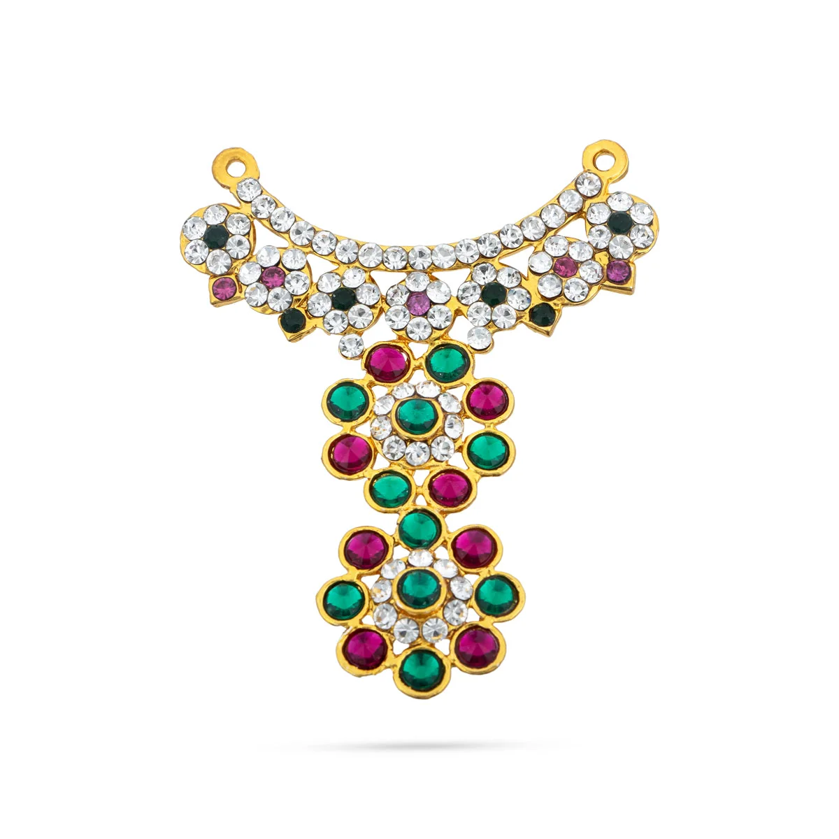 Stone Necklace - 2.5 Inches | Artificial Jewelry/ Multicolour Stone Jewellery For Deity