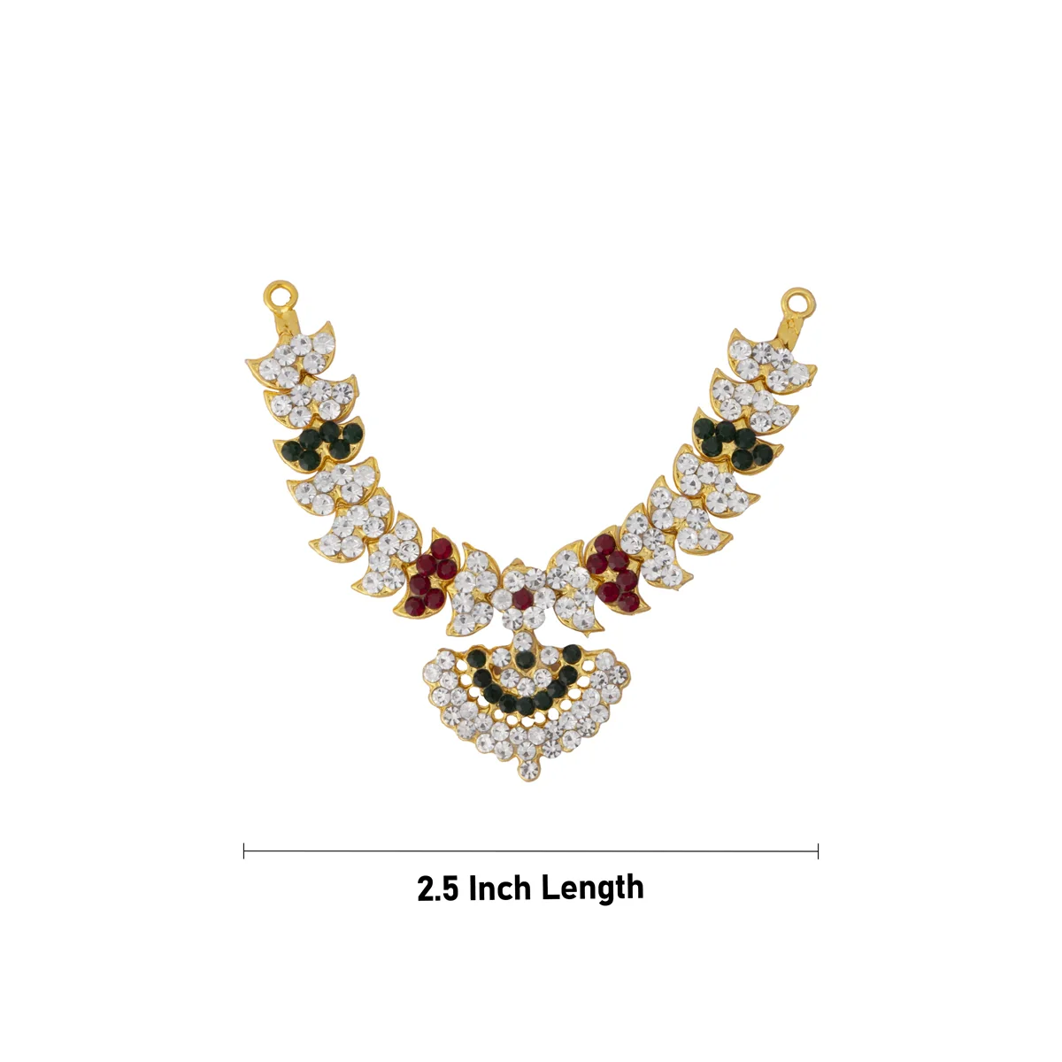 Stone Necklace - 2.5 Inches | Multicolour Stone Jewelry/ Jewellery for Deity - Image 3