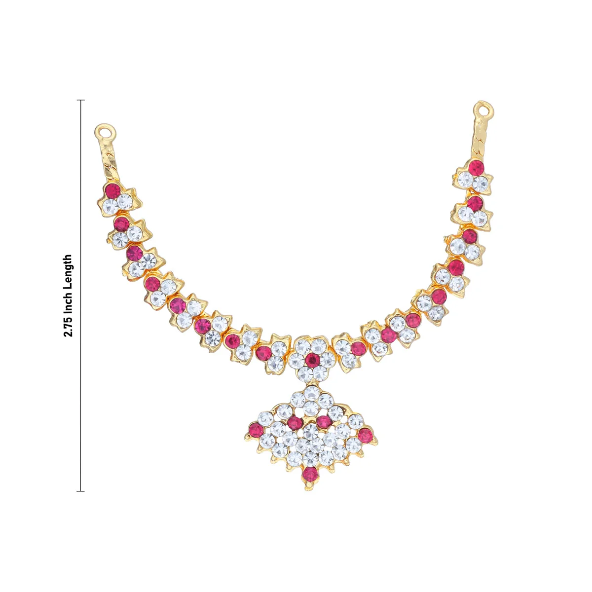 Stone Necklace - 2.75 Inches | Artificial Jewelry/ Stone Jewellery For Deity - Image 2