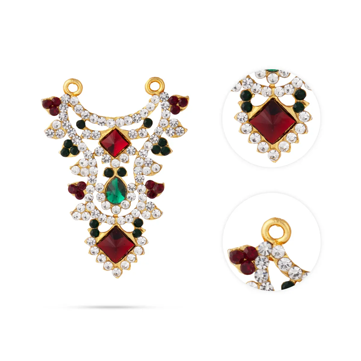 Stone Necklace - 2 Inches | Multicolour Stone Haram/ Stone Jewellery for Deity - Image 2