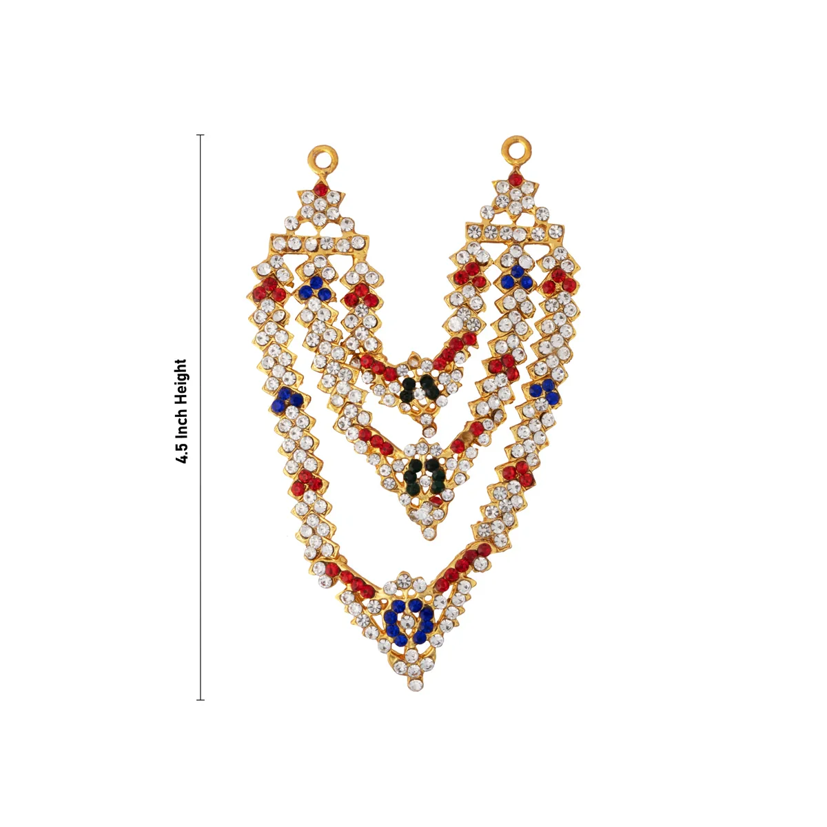 Stone Necklace - 4.5 Inches | Multicolour Stone Jewellery/ Jewellery for Deity/ 40 Gms - Image 3