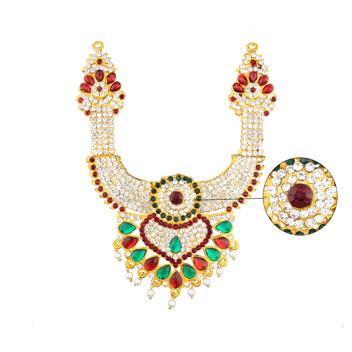Stone Necklace - 6.5 Inches| Deity Necklace/ Multicolour Stone Jewellery for Deity - Image 2