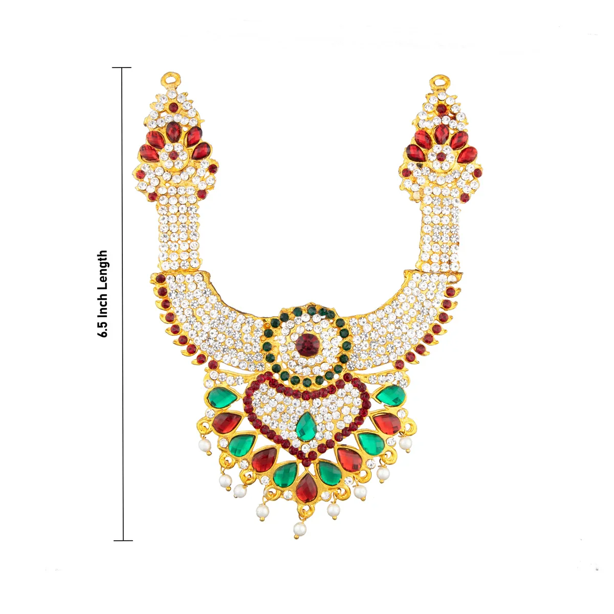 Stone Necklace - 6.5 Inches| Deity Necklace/ Multicolour Stone Jewellery for Deity - Image 3