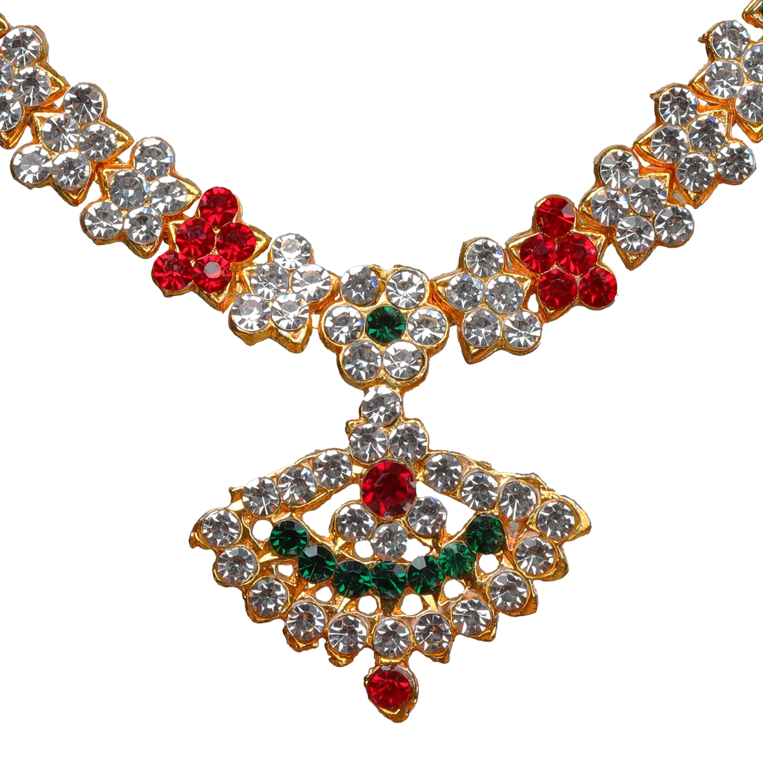 Stone Necklace - 8 Inches | Multicolour Stone/ Jewellery for Deity - Image 2