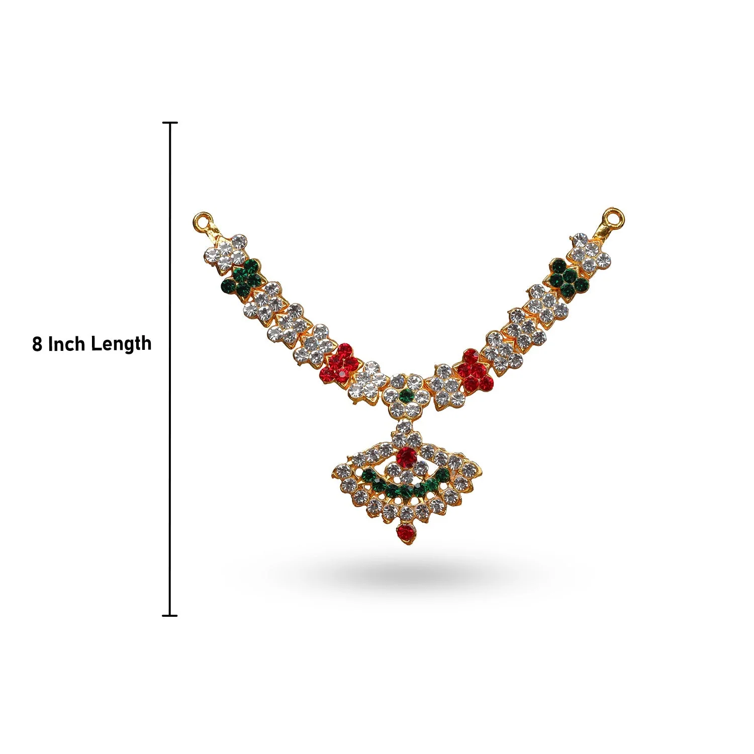 Stone Necklace - 8 Inches | Multicolour Stone/ Jewellery for Deity - Image 3