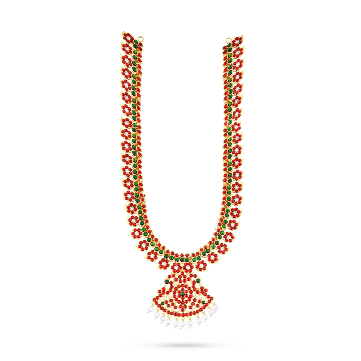 Stone Necklace & Stone Haram Set - 10 x 8 Inches | 3Pcs/Multicolour Stone Jewelry/ Artificial Jewelry for Deity - Image 6