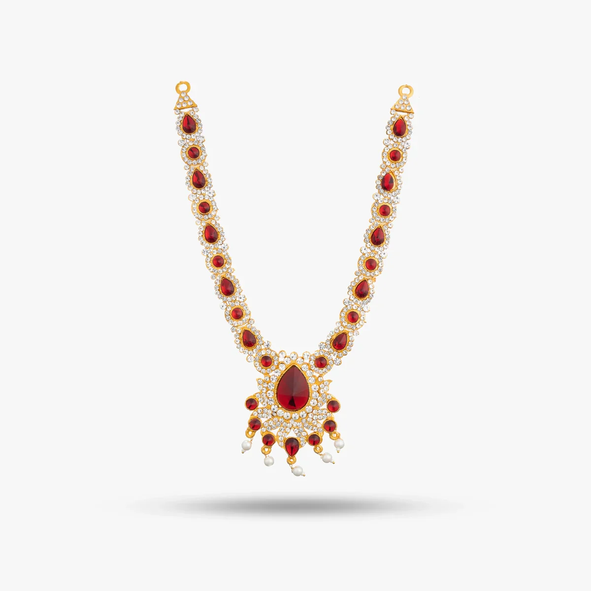 Stone Necklace & Stone Haram Set - 9 Inches | Multicolour Stone Jewelry/ Stone Jewellery for Deity - Image 12