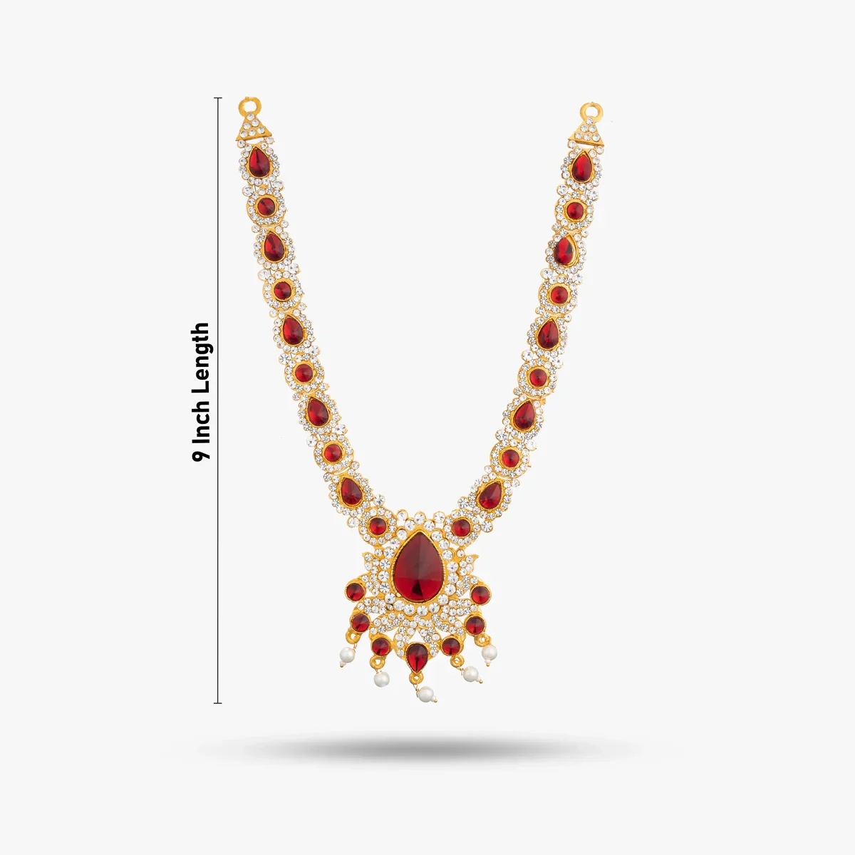 Stone Necklace & Stone Haram Set - 9 Inches | Multicolour Stone Jewelry/ Stone Jewellery for Deity - Image 34