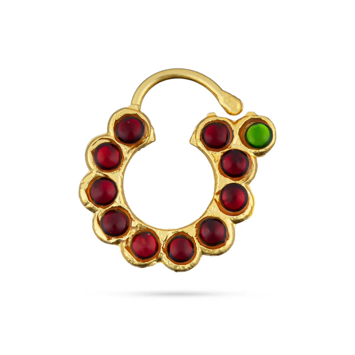 Stone Nose Pin Pair - 0.75 x 0.75 Inch | Kemp Bullaku Nose Pin/ Artificial Jewelry/ Stone Jewellery for Women - Image 2