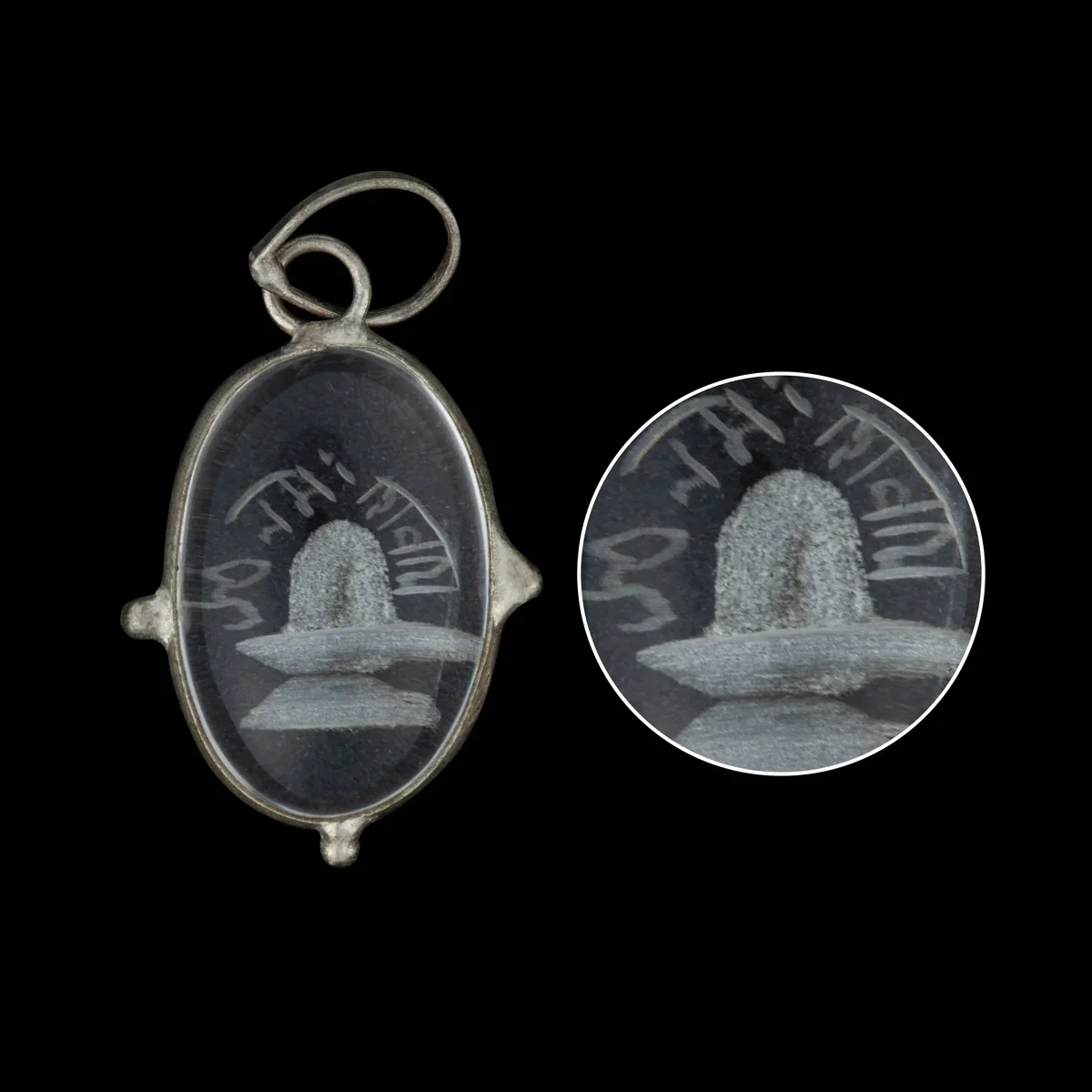 Stone Pendant - 1 x 0.75 Inch | Stone Locket/ Semi Precious Stone Dollar for Men & Women - Image 2