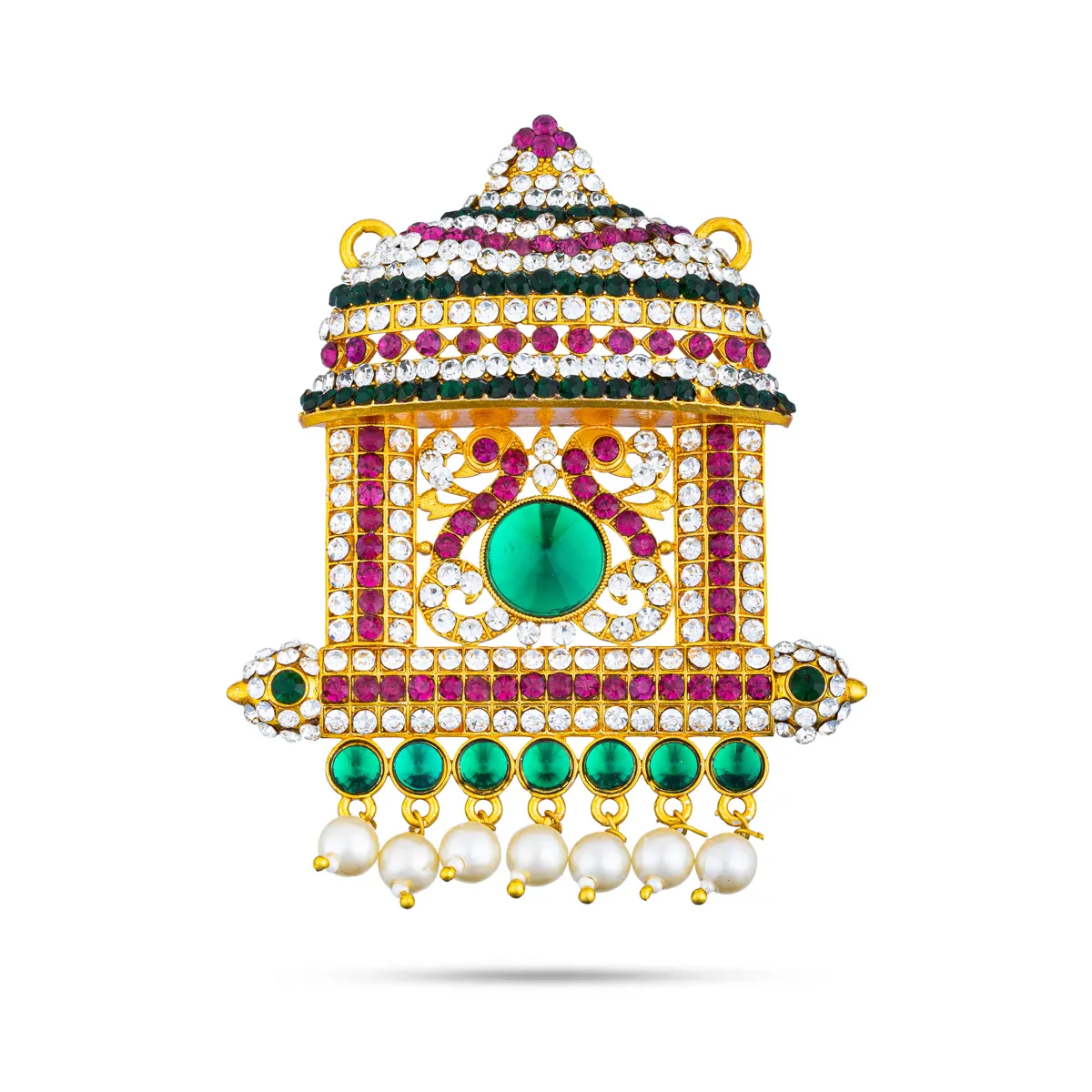 Stone Pendant - 3.5 x 2.5 Inches | Dollar/ Stone Locket/ Artificial Jewelry For Chains & Deity/ Assorted Colour - Image 3