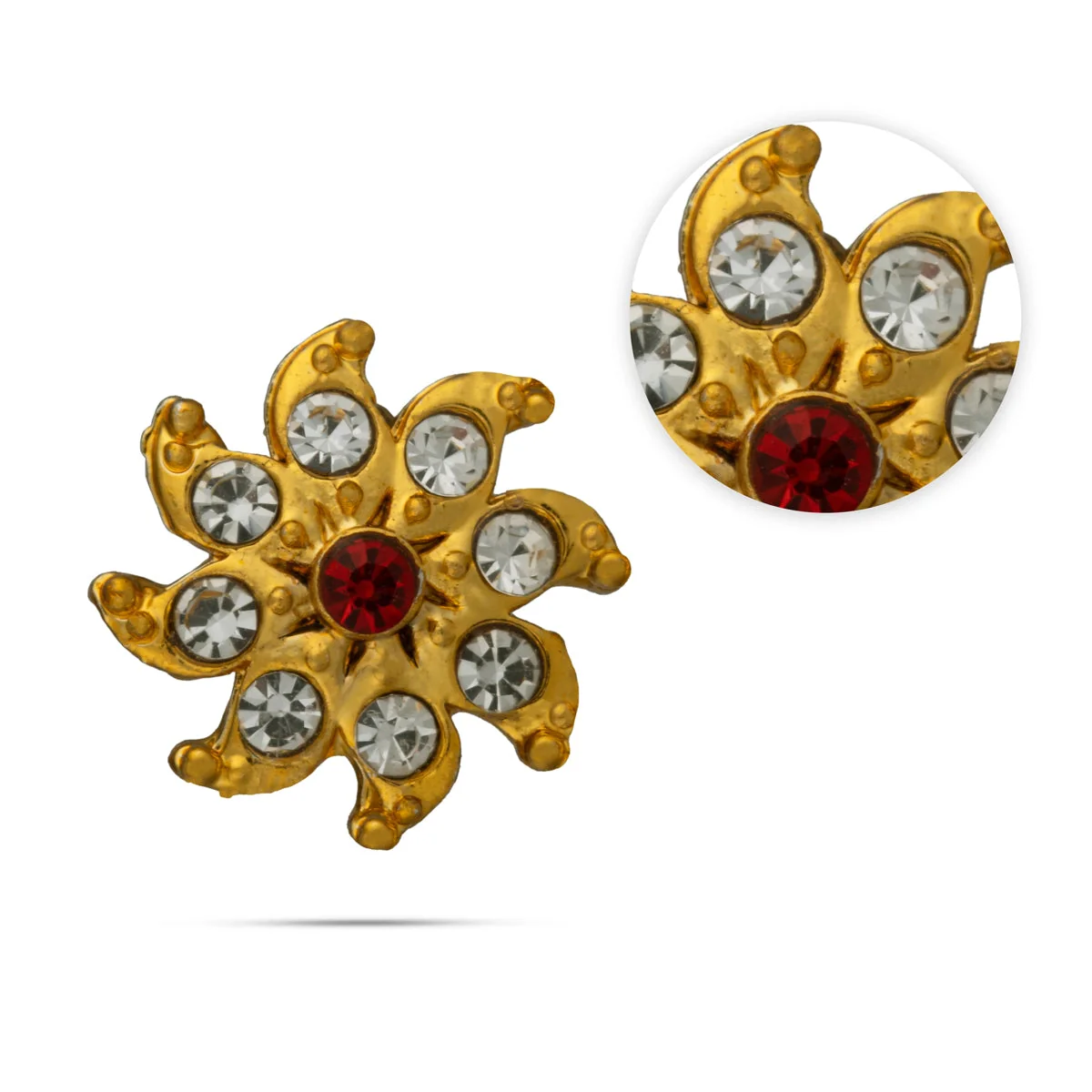 Stone Sun And Moon Billai - 0.5 Inch | Hair Accessories/ Sun Moon/ Stone Jewellery For Dance & Deity - Image 3