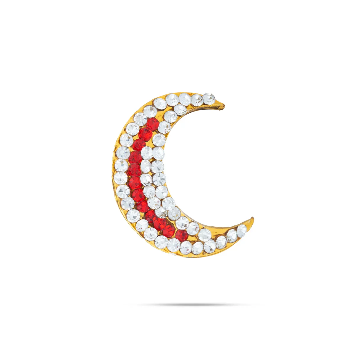 Stone Sun and Moon Billai - 1.25 x 1 Inches | Multicolour Stone Jewellery/ Hair Accessories for Deity - Image 2