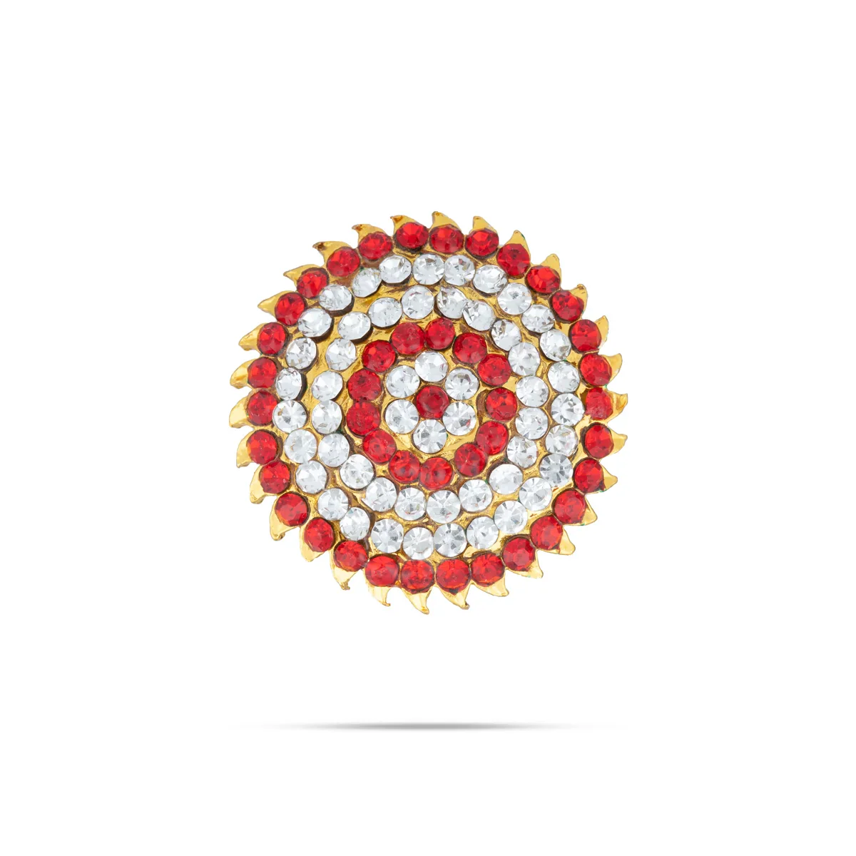 Stone Sun and Moon Billai - 1.25 x 1 Inches | Multicolour Stone Jewellery/ Hair Accessories for Deity - Image 3