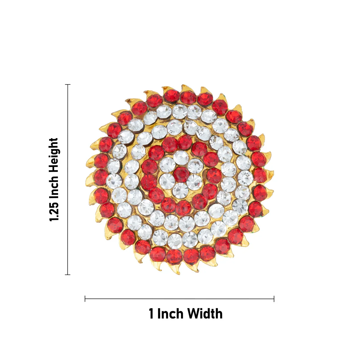 Stone Sun and Moon Billai - 1.25 x 1 Inches | Multicolour Stone Jewellery/ Hair Accessories for Deity - Image 4