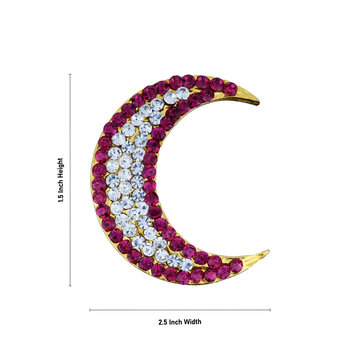 Stone Sun And Moon Billai- 1.5 X 2.5 Inches | Hair Accessories/ Multicolour Stone Jewellery/ Sun Moon For Deity - Image 3