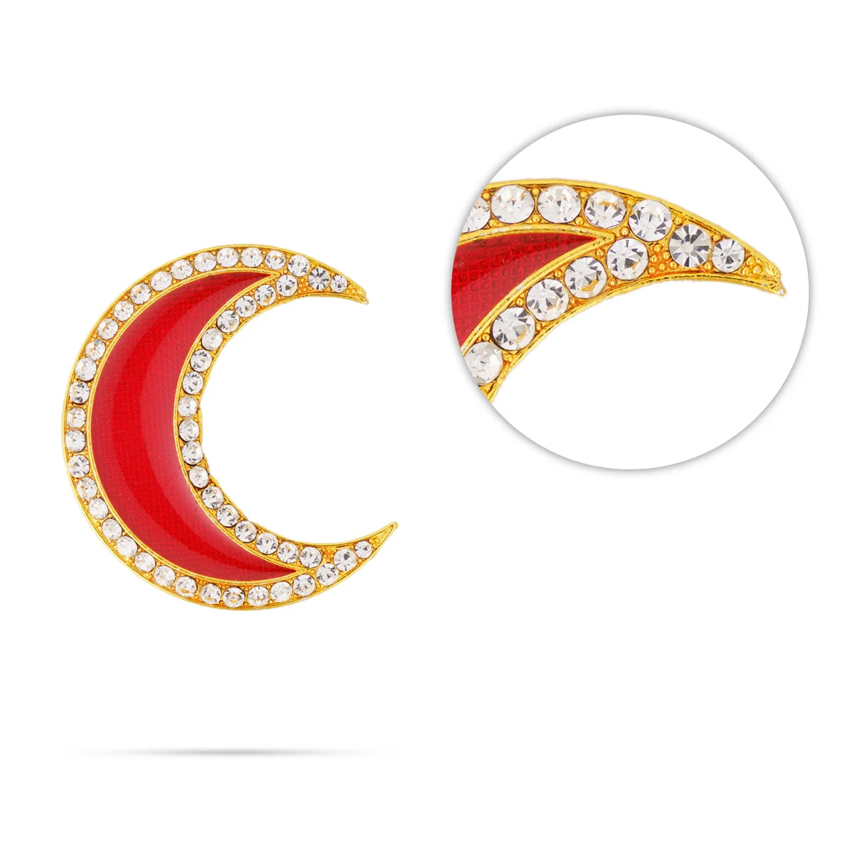 Stone Sun And Moon Pair - 1.25 X 1 Inches | Multicolour Stone Jewellery/ Hair Accessories/ Sun Moon For Deity - Image 4