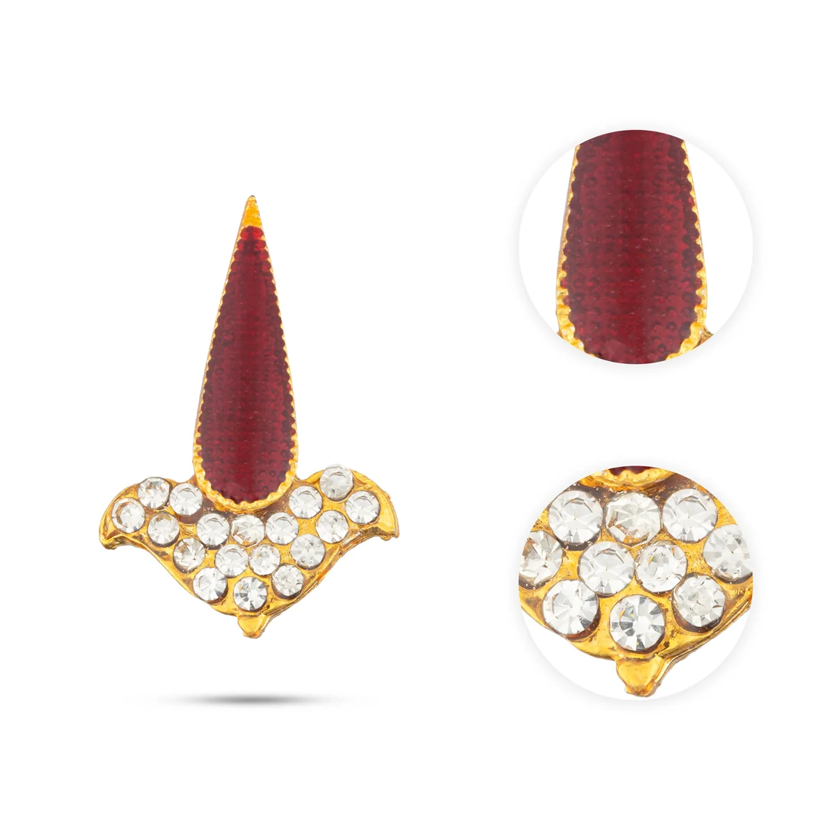 Tilak Design Stone Bindi - 1 x 1 Inch | Stone Pottu/ Tilak Stone For Deity Decor - Image 3