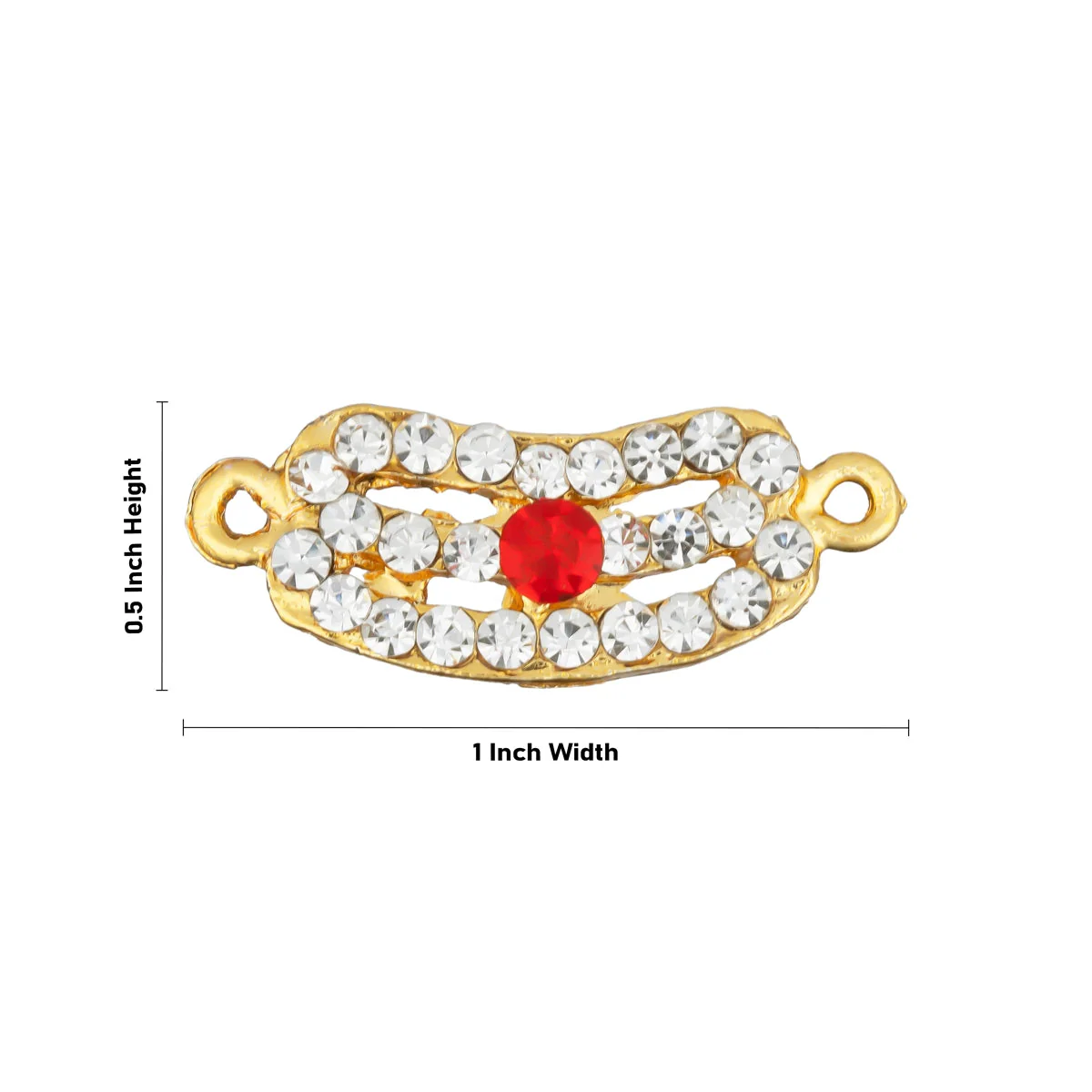 Stone Vibuthi Pattai - 0.5 X 1 Inch | Shiva Vibhuti Pattai/ White & Red Stone Thiruneer Pattai For Deity Decor - Image 3