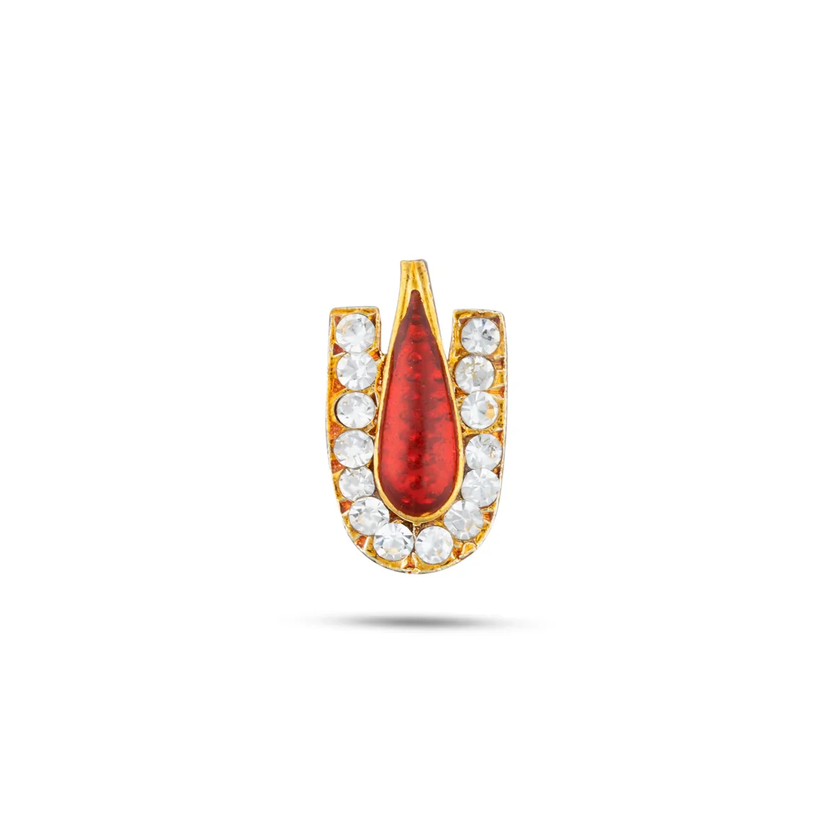 Stone Vishnu Namam & Stone Earring Set | 3 Pcs/ Stone Perumal Namam & Stone Earing for Deity - Image 2
