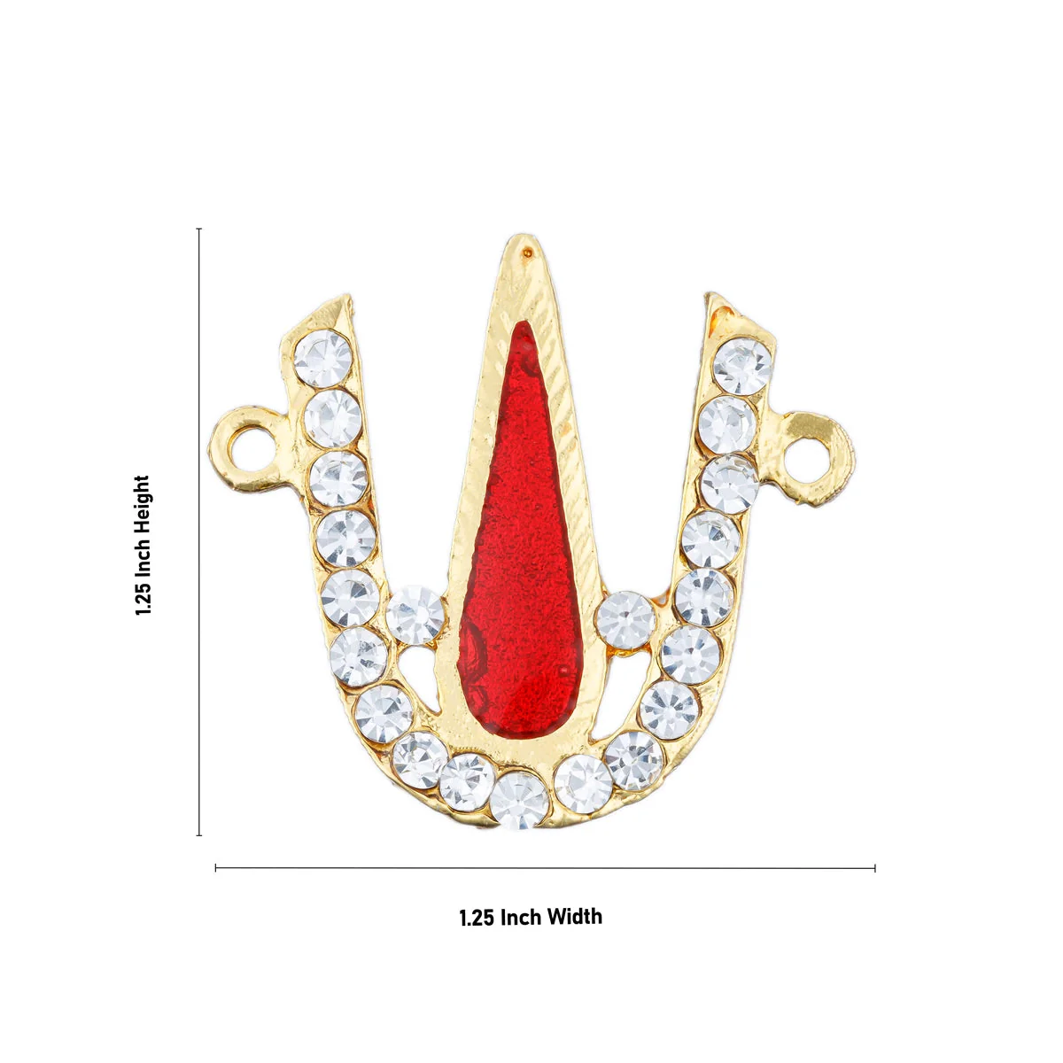 Stone Vishnu Tilak - 1.25 x 1.25 Inches | Stone Vishnu Bhagwan Tilak/ U Shape Vishnu Namam for Deity Decor - Image 3