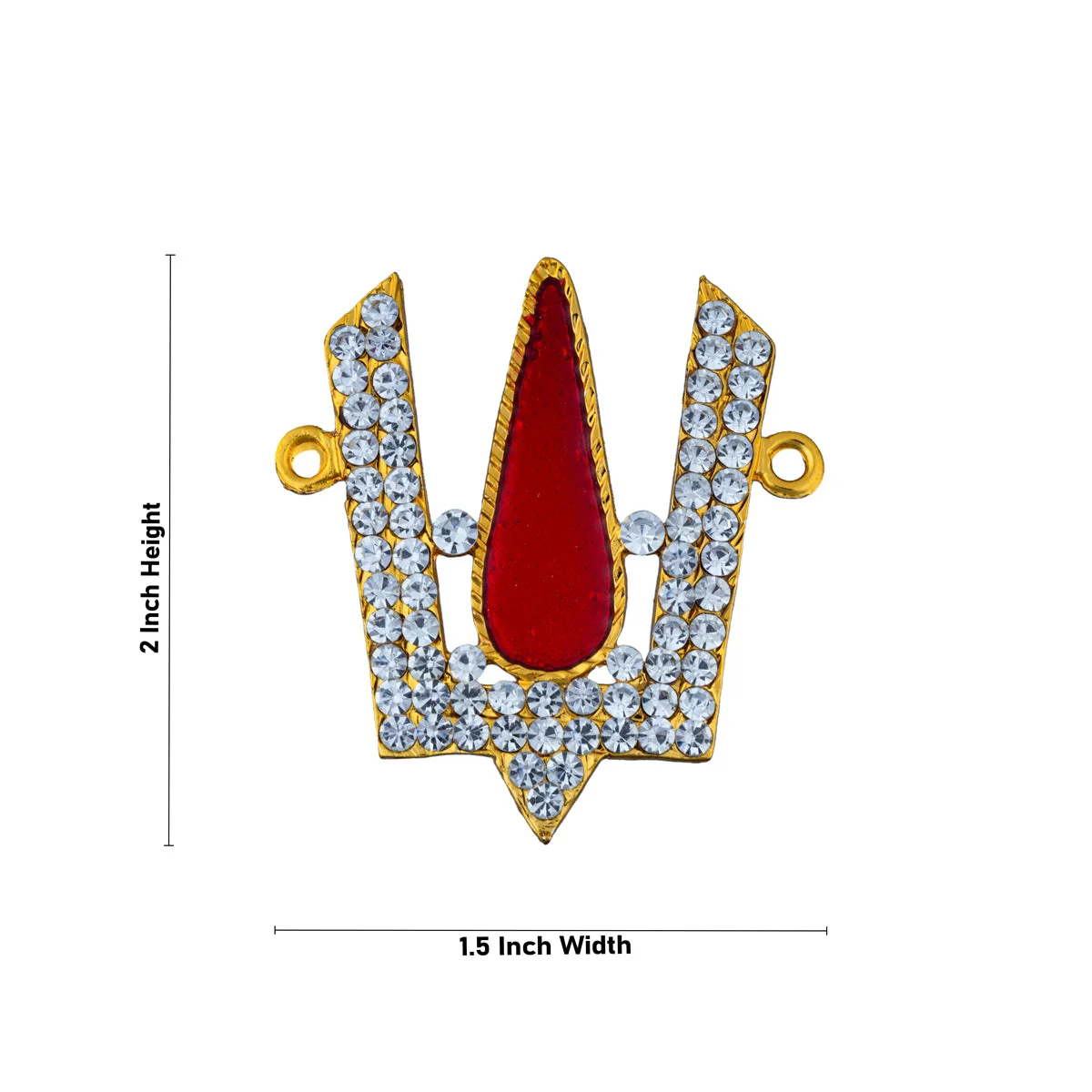 Stone Vishnu Tilak - 2 x 1.5 Inches | Perumal Namam/ V Shape Stone Namam for Deity Decor - Image 3